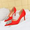 Fashion Rhinestone Kitten Heels Women Pumps Elegant Luxurious Banquet Shoes Pointed High Heels Lady Stilettos 7 Cm 10.5 Cm Heeled Shoes