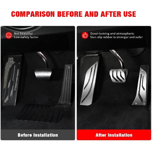 Κάλυμμα Πεντάλ Ξεκούρασης, Κάλυμμα Πεντάλ Φρένου Πεντάλ Γκαζιού Συμβατό με Bmw Σειρά 1 2 3 4 F20 F21 F22 F23 F30 F31 F32 F33 F34 F36 Επένδυση Πεντάλ Γκαζιού(Ένα Σετ