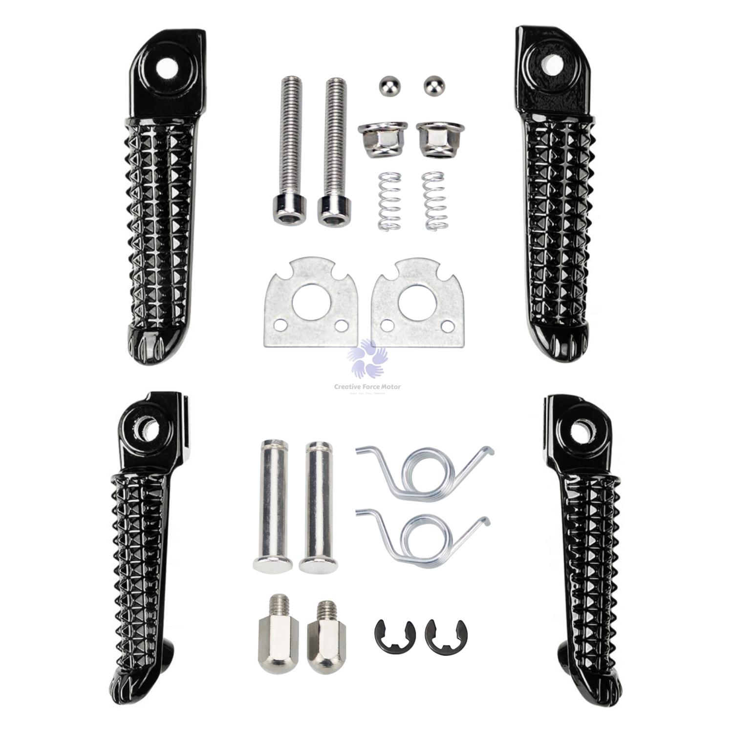 

Front Rear Footpegs motorcycles Highway Racing Passenger Footrest Kit For Yamaha YZF R1 1998-2019 YZF R6 2003-2020 accessories Front Rear Set