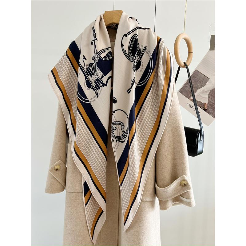 Luxury Mulberry Silk Wool Scarf Triangle Scarf Office Women's Hairband Folding Scarf Women's Shawl Scarf