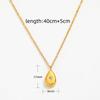 Fenny Fashion Geometric Water Drop Square Zirconia Pendant Pendant Trendy Necklace Stainless Steel Jewelry