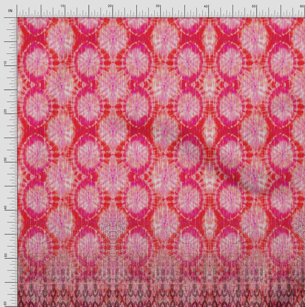 Soimoi Japan Crepe Satin Fabric Tie & Dye Panel Decor Fabric Printed Metre 42 Inch