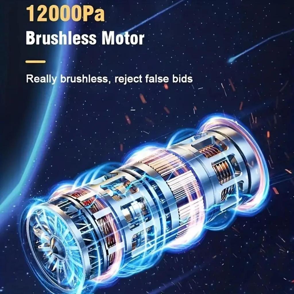 2025 New 12000PA Wireless Car Vacuum Cleaner Powerful Cleaning Machine Car Accessories Home Auto Mini Portable Cordless Cleaner Strong Suction