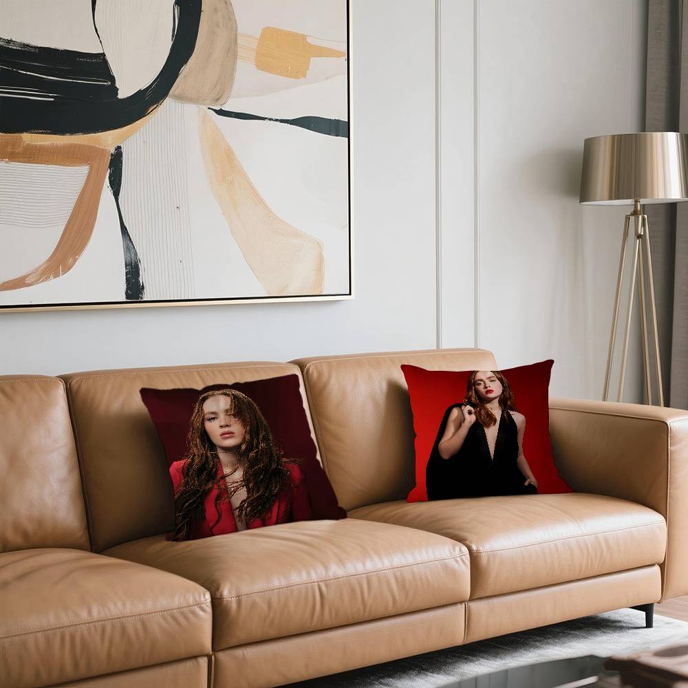S-Sadie Sink Schauspieler Kissenbezug Toon Geschenk Kissenhülle Schlafzimmer Zuhause Sofa Stuhl Sitz Dekor Kissenhülle