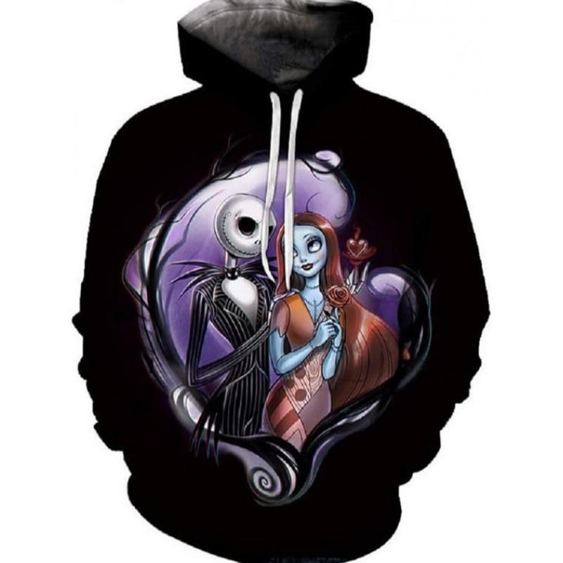 Halloween Jack Sally 3D Print Hoodie Unisex Christmas Casual Sweatshirt