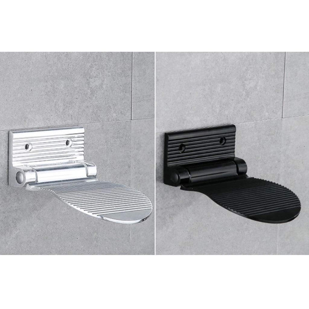 2Pcs Foldable Non-Slip Shower Foot Footrest Support For Bathroom, Made Of Aluminum Alloy