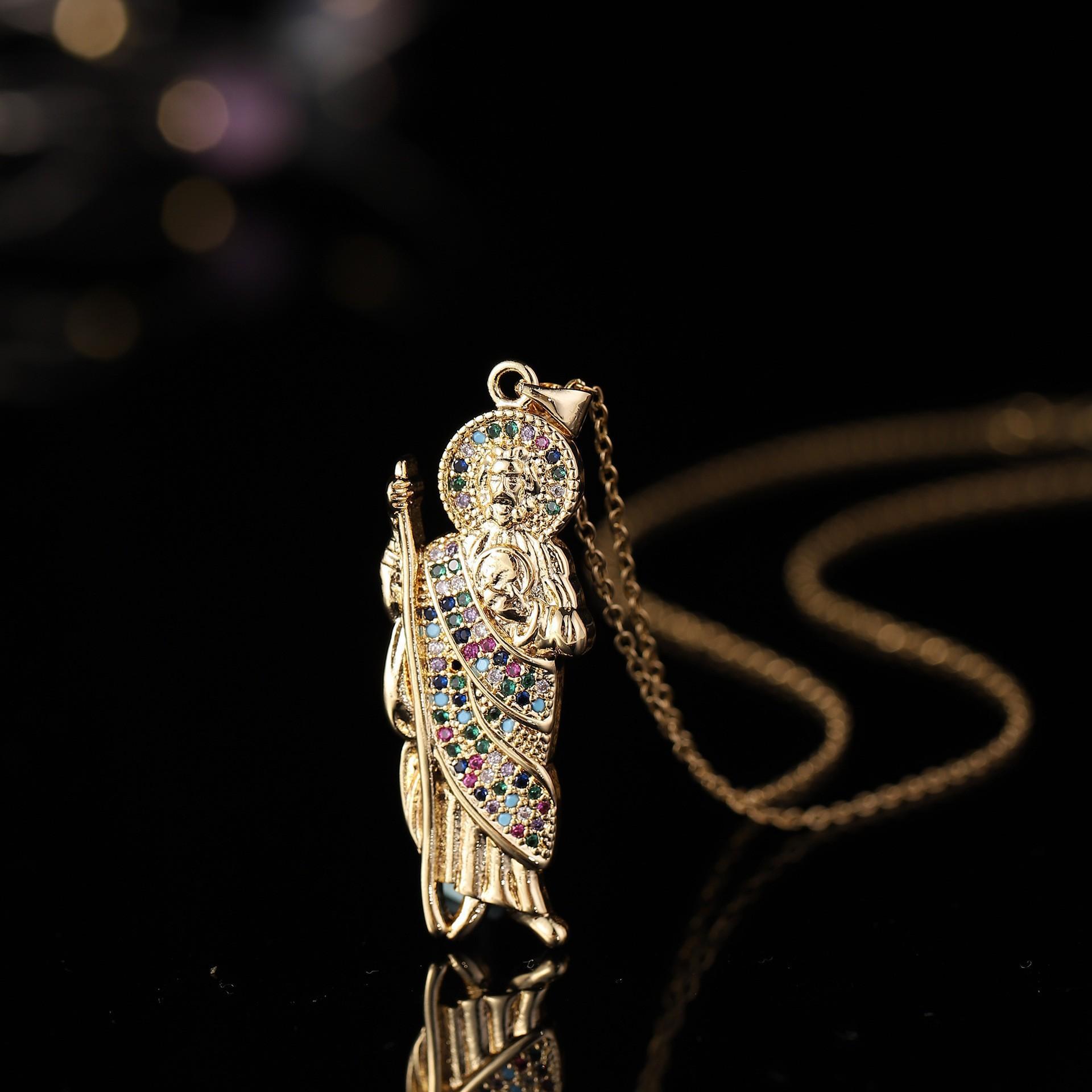 St. Jude Reaper Skull Pendant Necklace with Zirconia Chain Not Included