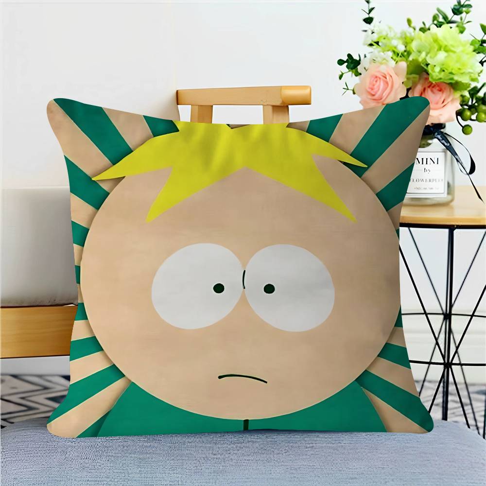 Cartoon S-South-Park Pillow Covers Cartoon Sofa Decorative Home Double-sided Printing Short Plush Cute Cushion Cover