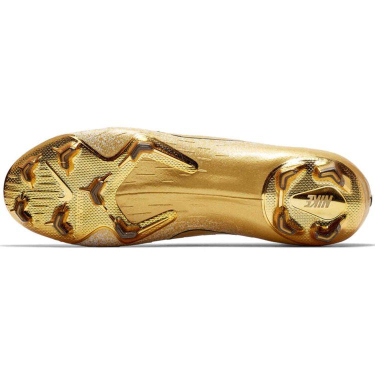Nike Mercurial Vapor 12 FG Firm Ground Abrasion Resistant Breathable Soccer Shoes Men's White Gold CI0907-170