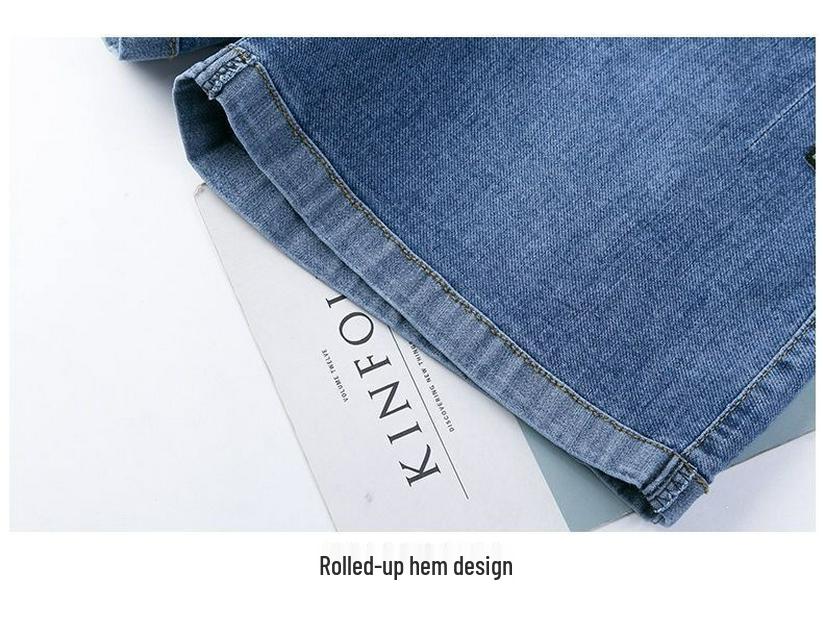 Women's 2026 Summer High-Waisted A-Line Denim Shorts - Slimming, Loose Fit, Wide-Leg Design