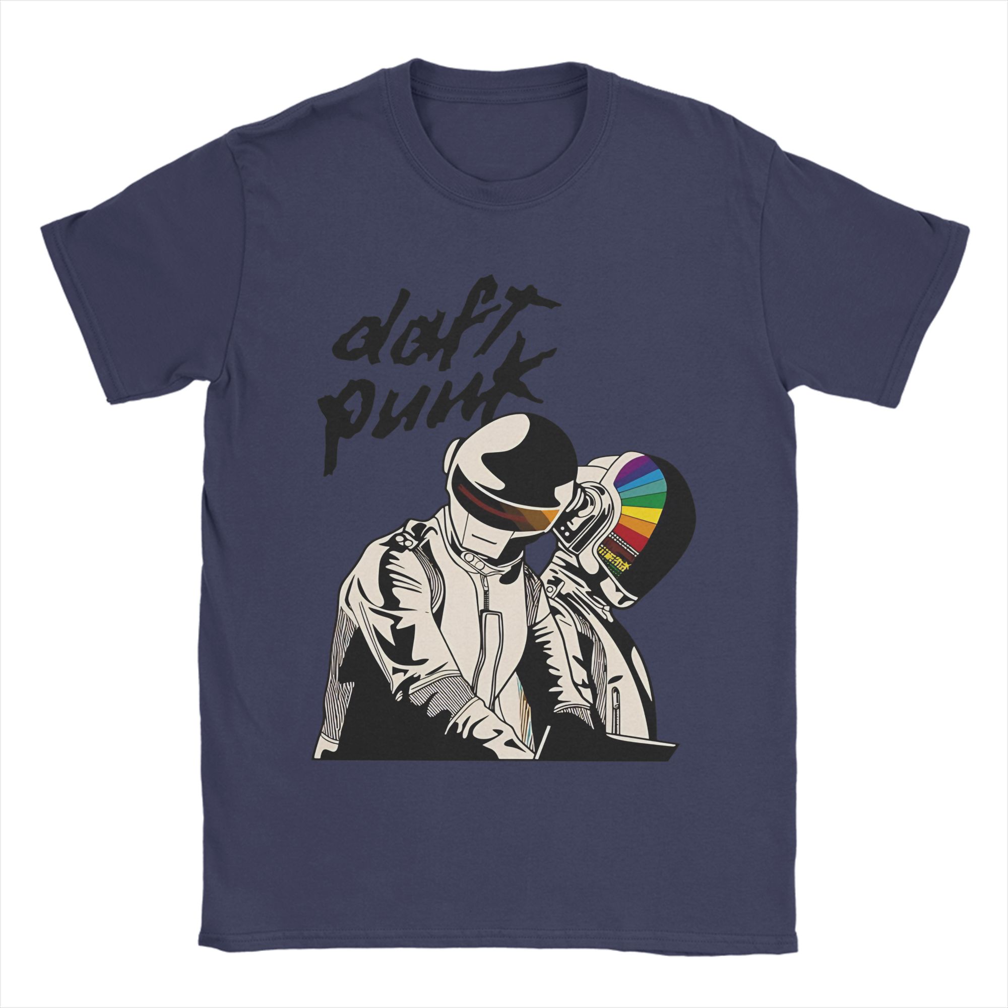 

Daft Punk music T Shirt Summer Harajuku T Shirts Couple Cotton O Neck Oversize Clothes ShortSleeved Streetwear Tops 4XL
