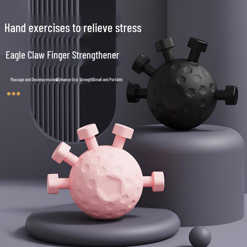 

Finger Squeeze Ball Grip Trainer - Hand Exercise & Stress Relief Color Box Packaging чёрный