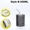 304 Stainless Coffee Cup Steel Double -layer Thermos Cooler Straw Cup Portable Reusable Ins Ice American Coffee Mug Water Bottle