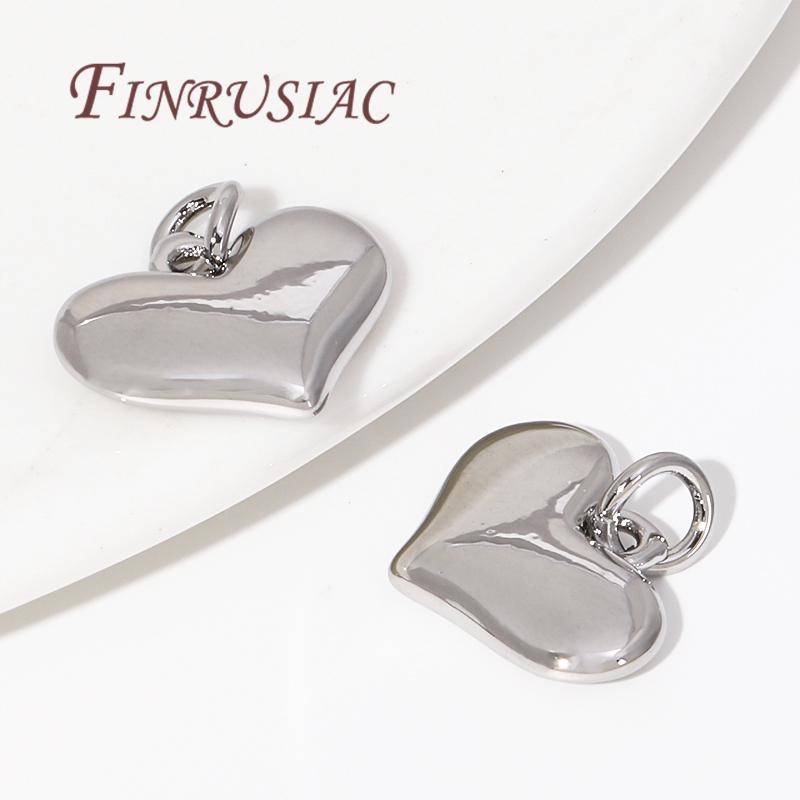 2 Sizes Rhodium Metal Pendants 18K Gold Plated Heart Jewelry Pendants For DIY Earrings/Necklace Making,Women's Accessories
