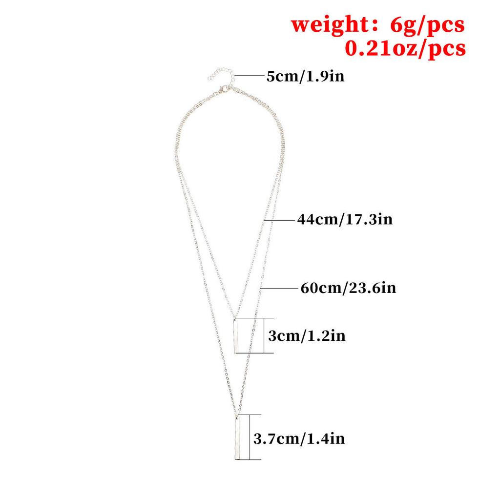 Item Double-layer one-word long necklace for women, simple and popular fashion pendant