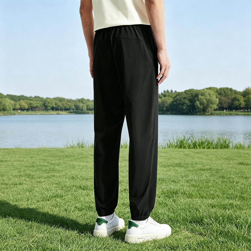 Skechers Carbon Black High Elastic Breathable Comfortable Tapered Fashion Lightweight Casual Knitted Sports Pants Men bottoms X226M032