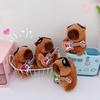New Kapibala Capybara Keychain Car Couple Backpack Pendant Cute Pink Hamburger Capibala Capybara Plush Keychain Doll