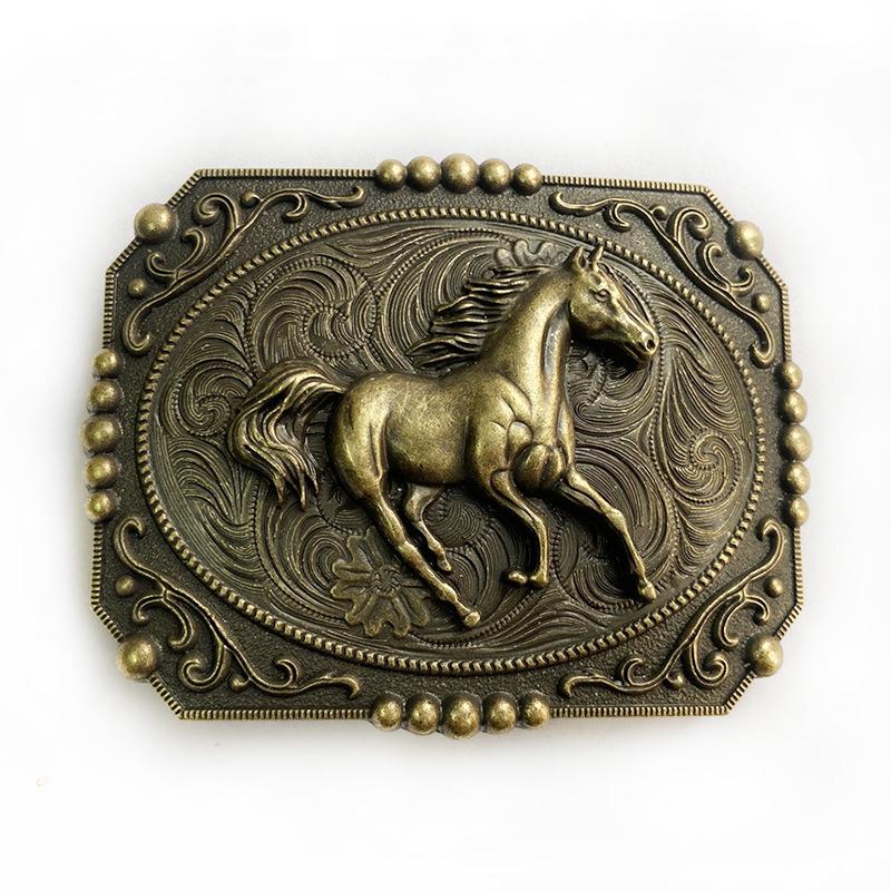 Ethnic Galloping Horse Retro Rectangular Jeans Belt Buckle