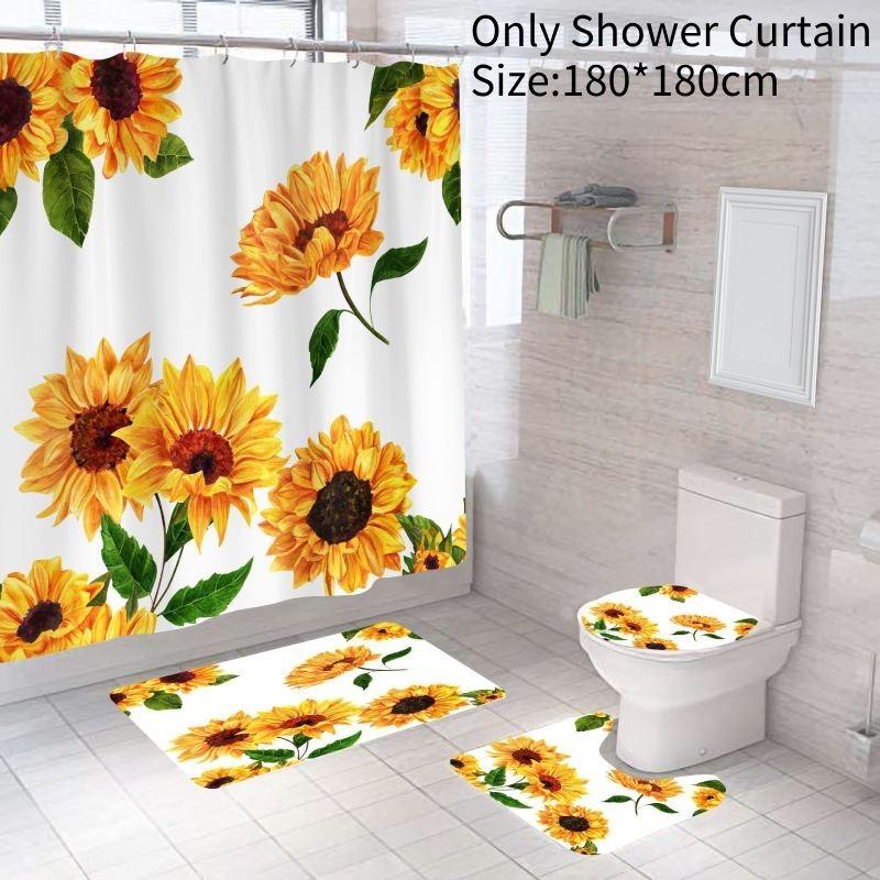 Elegant Modern Style Peva Shower Curtain Set For Bathroom Dry Wet Separation