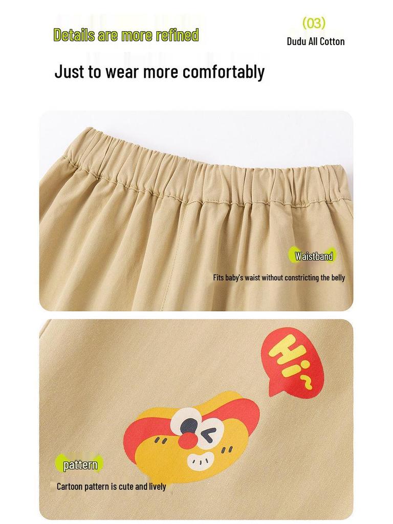 Dudu Home Kids' Cotton Pants: New Spring Style for Boys and Girls - Casual Long Pants for Children