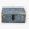 20.32 Cm Wooden Jewellery Storage Box with Tree of Life Design Blue Trinket Organizer with Metal Lock Ideal for Women, Wedding Festival Gifts