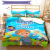 3pcs Custom Name Blippi Bedding Set Duvet Cover Closure Includes 1 Duvet Cover & 2 Pillowcases, Soft and Comfortable for All Seasons.