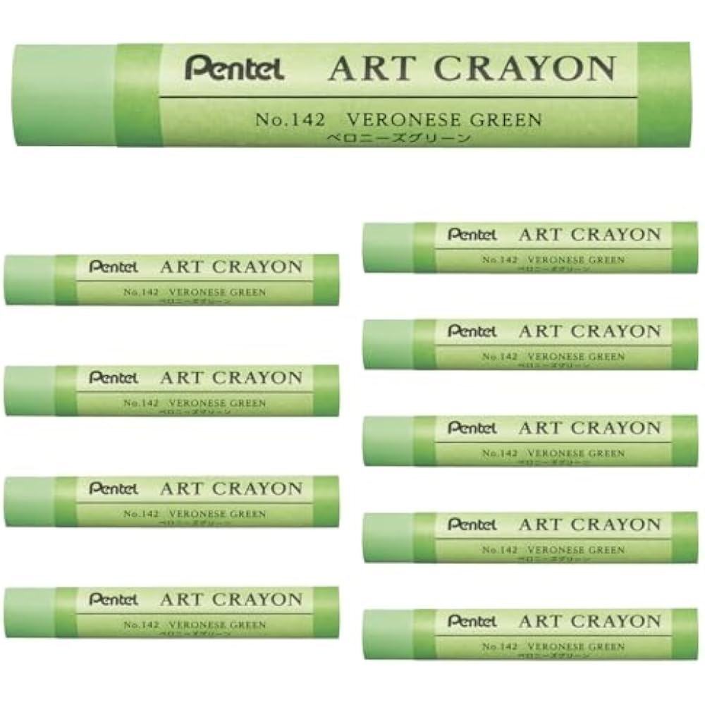 Pentel Crayon Art Crayon Belonese Green 10pcs PTACT142