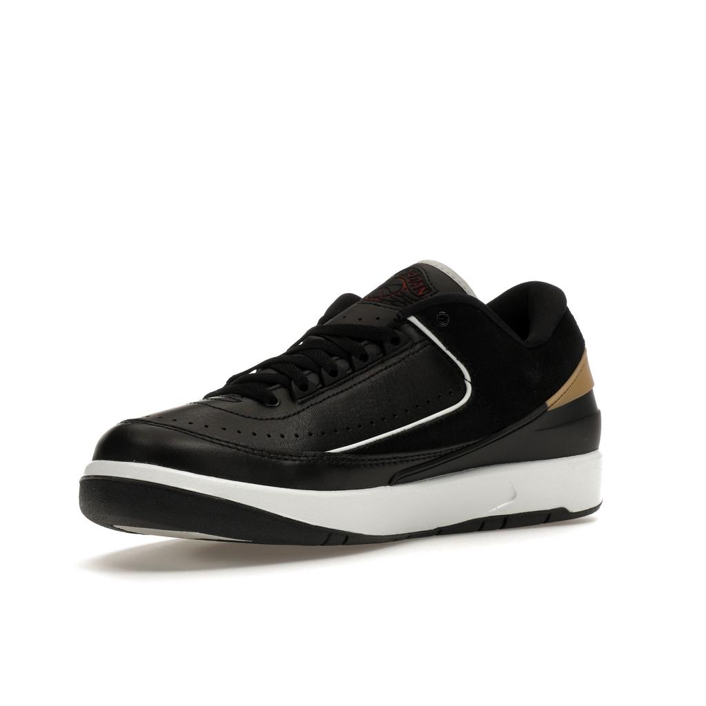 Adidași Femei Air Jordan 2 Retro Low Negru Auriu Metalic Roșu Varsity Alb Off DX4401-001