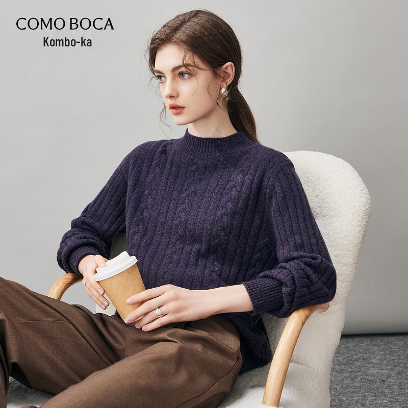 Kemeng Boka Women s Cable Knit Split Hem Cashmere Sweater M