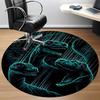 1pc Jurassic Dinosaurs Office Round Area Rug, Indoor Mat Suitable For Office,Bedroom Living Room Home Decor, Room Deco A0926105