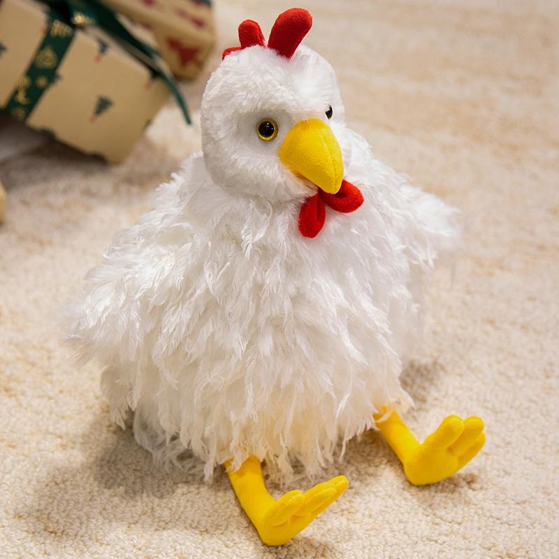 28/38cm Kawaii Creative Hen Plush Doll Pillow Long Hair Bow Tie Rooster Chicken Plush Toy Home Decor Gift For Boys And Girls