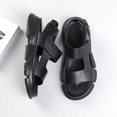 Summer Men's Sandals 2024 Fashion Buckle Beach Shoes Thick Sole Outdoor Men Sandals Leather Sandal Male Shoes