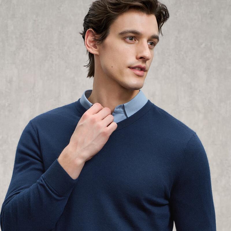 EMZ Erdos Men's 100% Cashmere V-Neck Sweater