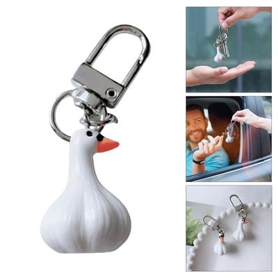 Creative Garlic Shaped Keychain Garlic Duck Keychain Eye Catching Key Accessory Cartoon Key Holder Suitable for Daily