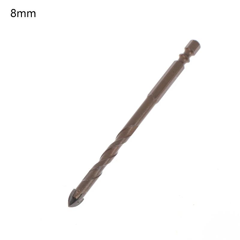 3-12Mm Hex Masonry Drill Bits Steel Metal Cross Drill Four-Flute Bits For Glass Cement Ceramic Concrete Wood Plastic