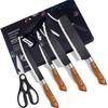 6pcs Hand-forged Chef Knives Stainless Steel Cleaver Paring Utility Cooking Knife,Ergonomic Full-Tang Non-Slip Wooden Handle
