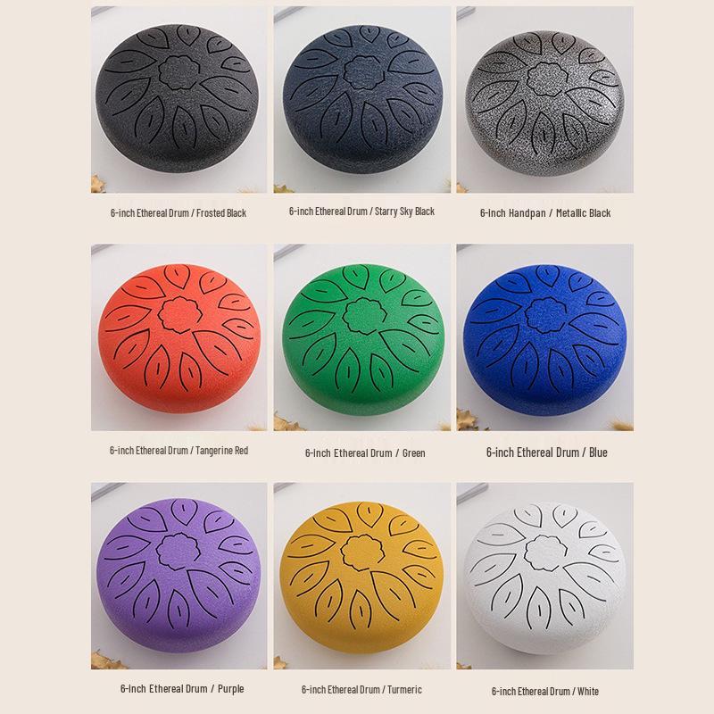 6-inch 11-tone Ethereal Steel Tongue Drum - Beginner to Professional Instrument for Kids & Adults