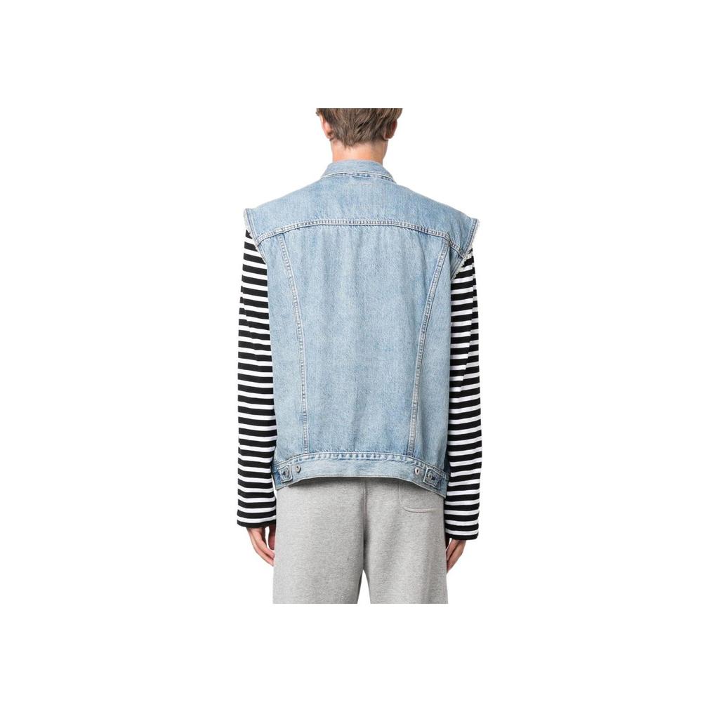 Levis SS23 Einfarbige einreihige Jeansweste Herren Westen Blau A5789-0000