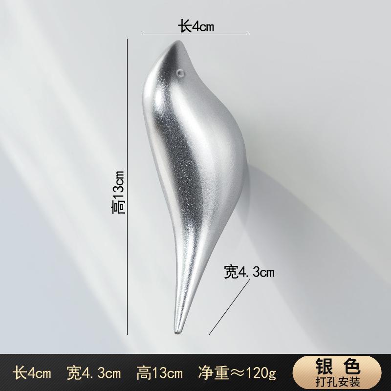

Крючок-вешалка в виде птиц для детской комнаты, креативная модель из смолы, настенные крючки для ванной, присоски для ключницы серебряный