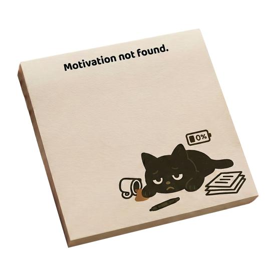 Cartoon Cat Self-Stick Note 50 Sheets/Pad Self-adhesive Note Pad Super Sticking Power Memo Post Stickies Office School Supplies