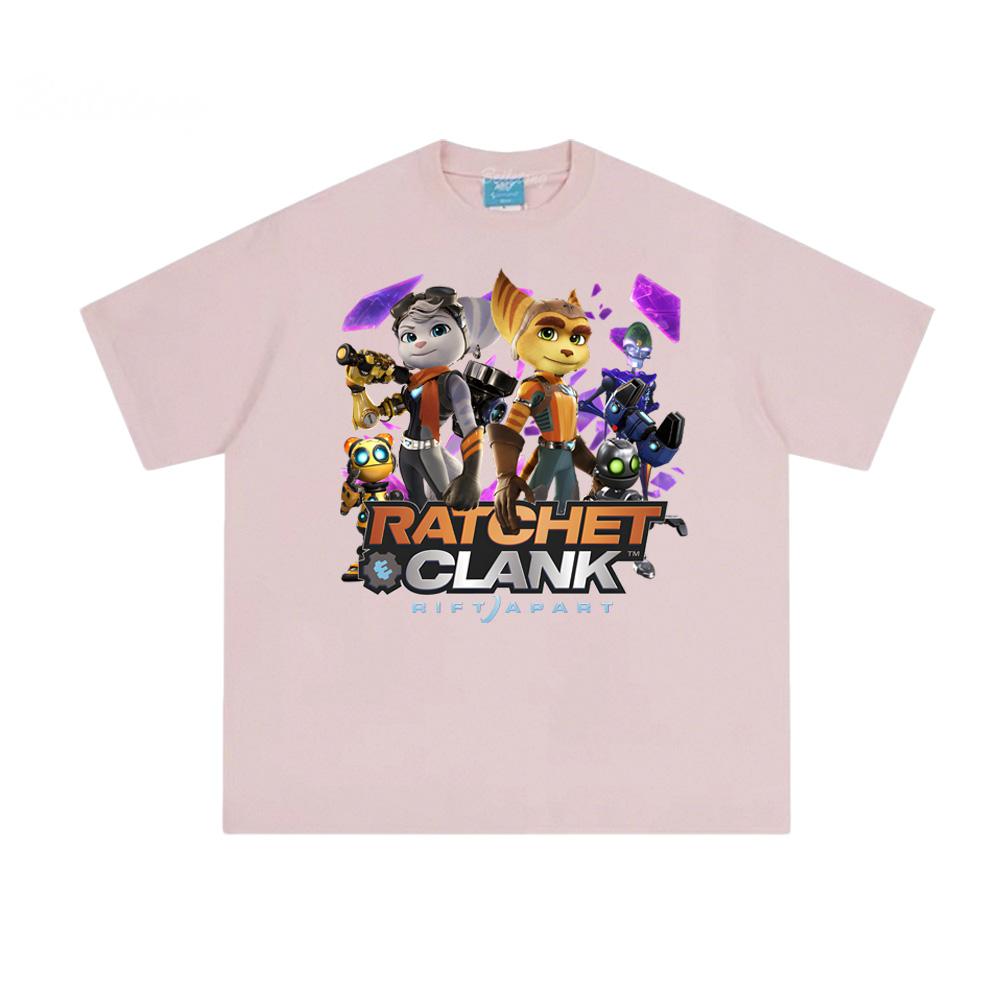 Koszulka Ratchet & Clank Rift Apart 100% Bawełna Nadruk Gra Strzelanka Okrągły Dekolt Koszulka Letnia Wysokiej Jakości Wygodne Topy