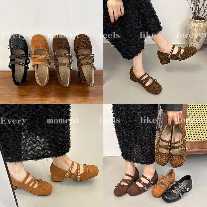 French Small Retro Round Head Single Shoes Women's Autumn 2025 New Leopard Print Mary Jane Ballet Shoes Women's Shoes