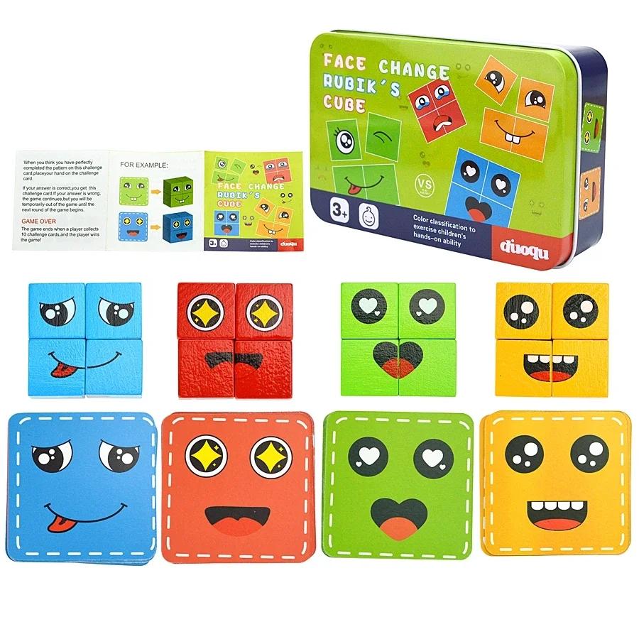 

Kids Emotion Change Blocks Face Changing Expression Panel Parent Child Interactive Games Montessori Educational Toys Girls Boys
