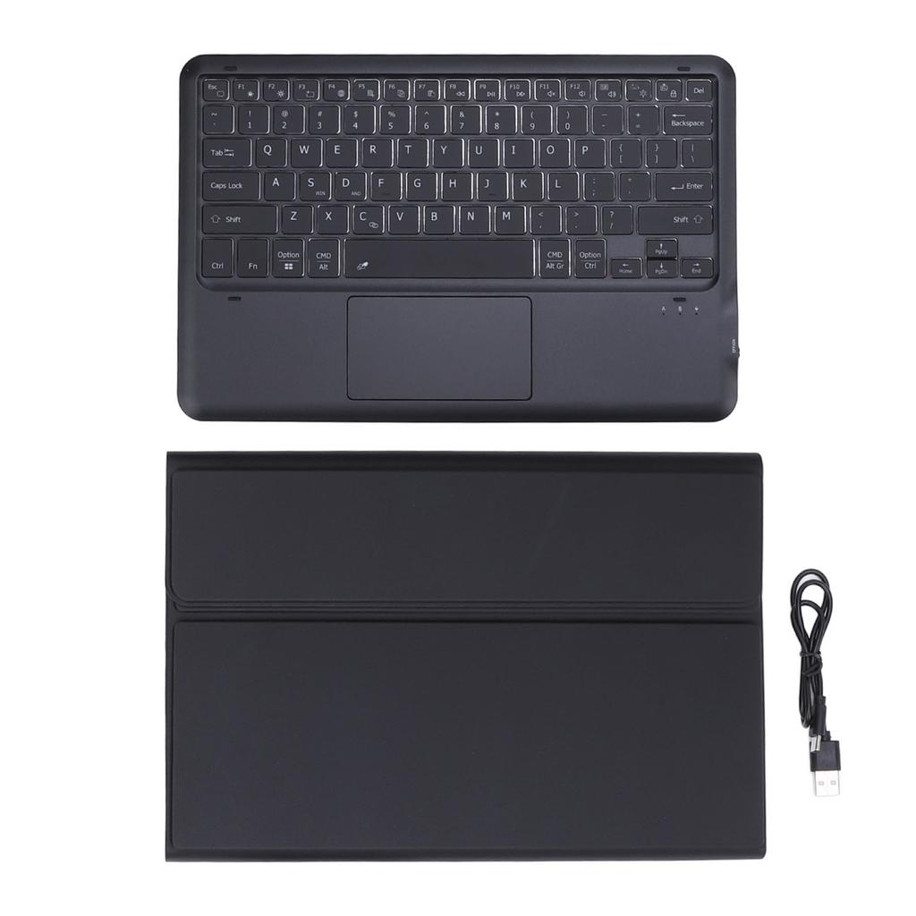 Tablet Keyboard Case with Pen Holder Slim 7 Colors Backlit Detachable Wireless Tablet Trackpad Keybo