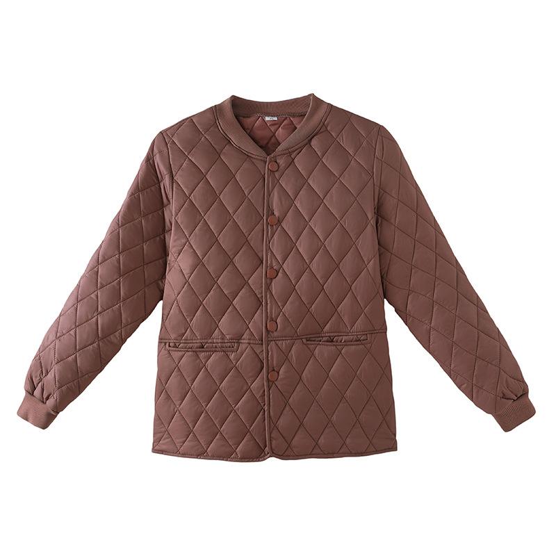 Winter New Short Cotton Clothing Loose Collarless Cotton-padded Jacket Casual Diamond Jacket Cotton-padded Jacket