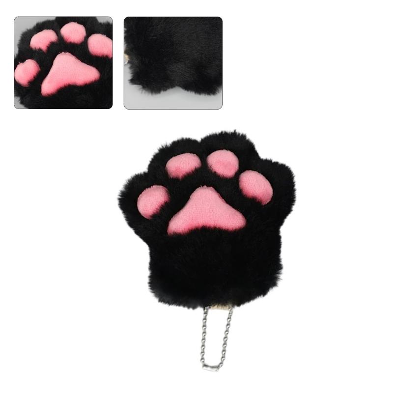 Animes Cats Paw Keychain Plush Cats Paw Keyring Cute Car Backpack Pendants Charm Cartoon Cats Paw Keychain Jewelry Gifts