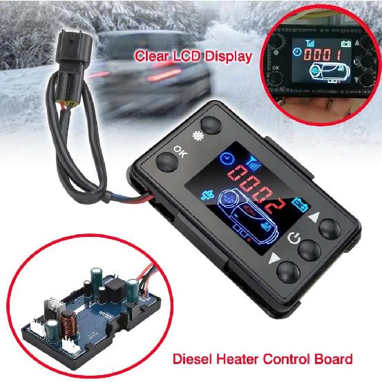 Universeller Diesel-Lufterhitzer-Controller LCD-Monitor Thermostatschalter mit Fernbedienung für 12V/24V 2kW/5kW/8kW Diesel-Standheizung