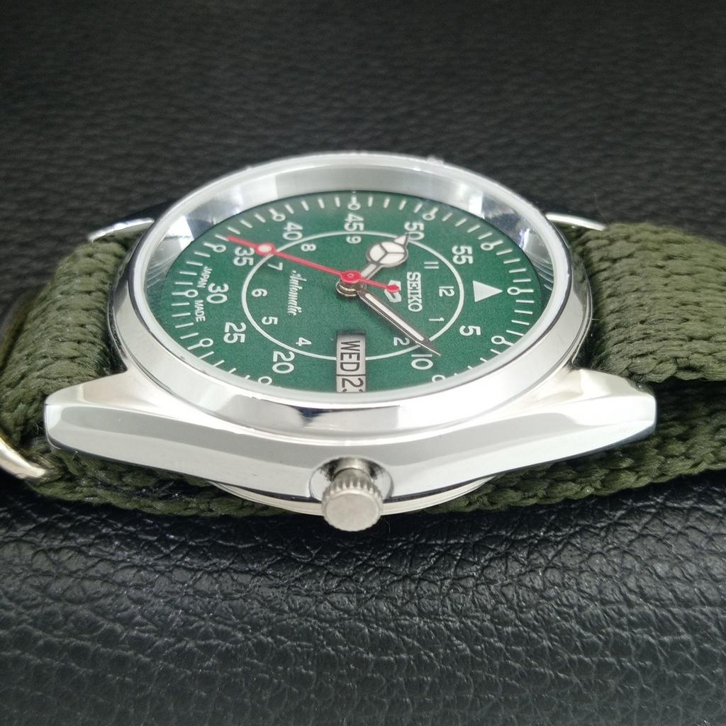 VINTAGE REFURBISHED SEIKO 5 AUTOMATIC 6309A JAPAN MENS GREEN WATCH a442250-1