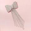 Temperament Long Tassel Rhinestone Hairpin Rhinestone Bow Hair Clip Fashion Hair Accessories  Women