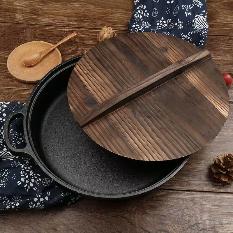 Cast iron amphora pan wholesale household uncoated pancake water frying bag frying pan universal vintage pig iron non-stick pan